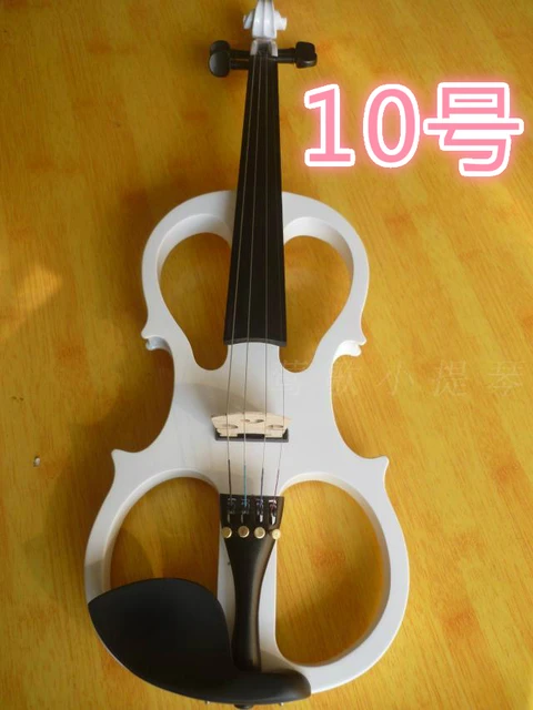 Cheap N10 High quality white color electric violin 4/4 violin handcraft violino Musical Instruments violin Brazil Wood bow