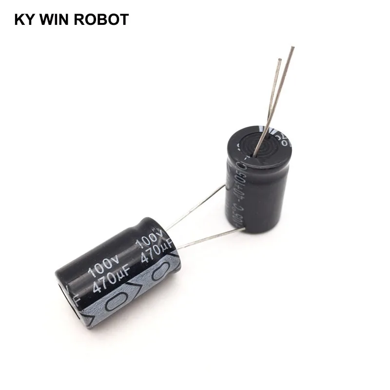 5pcs/lot Aluminum Electrolytic Capacitor 100V/470 UF 100V/470UF Electrolytic Capacitor Size 16*25 mm plug-in 100V 470UF