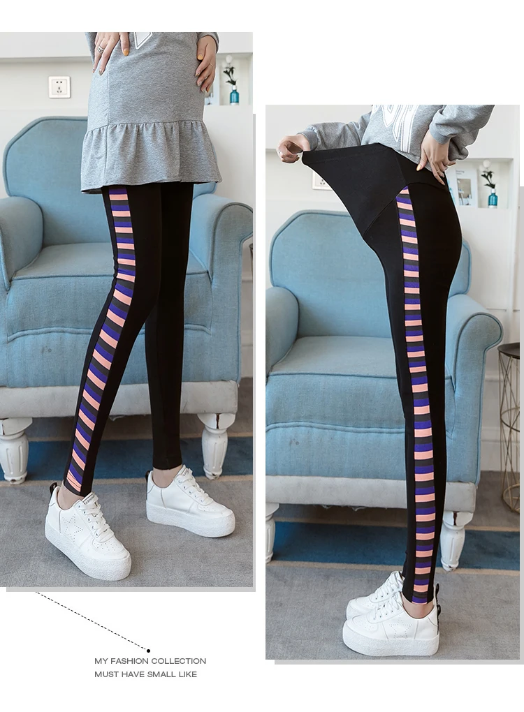 Apoio de Alta Barriga para Mulheres Leggings Moda Maternidade Primavera Outono Calças Desgaste Gravidez Elástica Grávidas Algodão 12 para Mulheres Grávidas Algodão