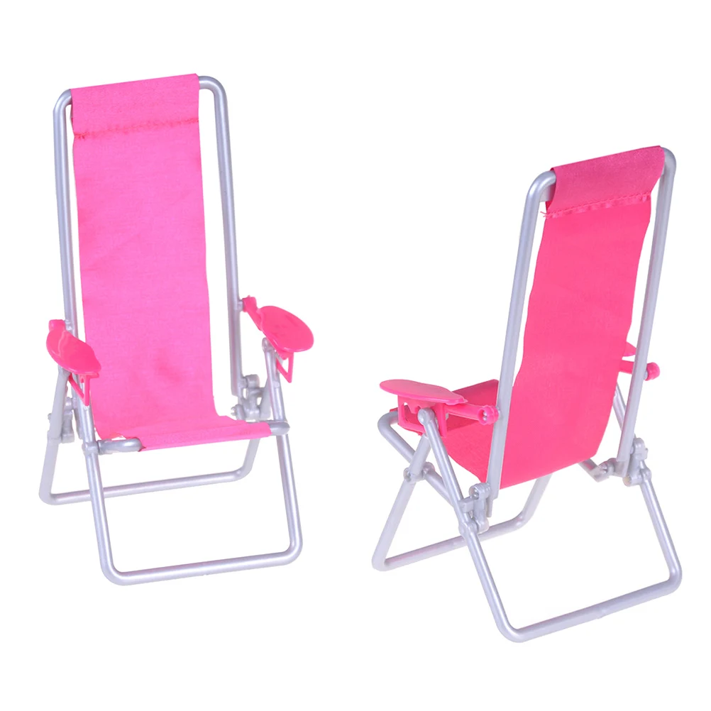 Miniature 1 12 Scale Hot Pink Foldable Plastic Beach Chair Deck