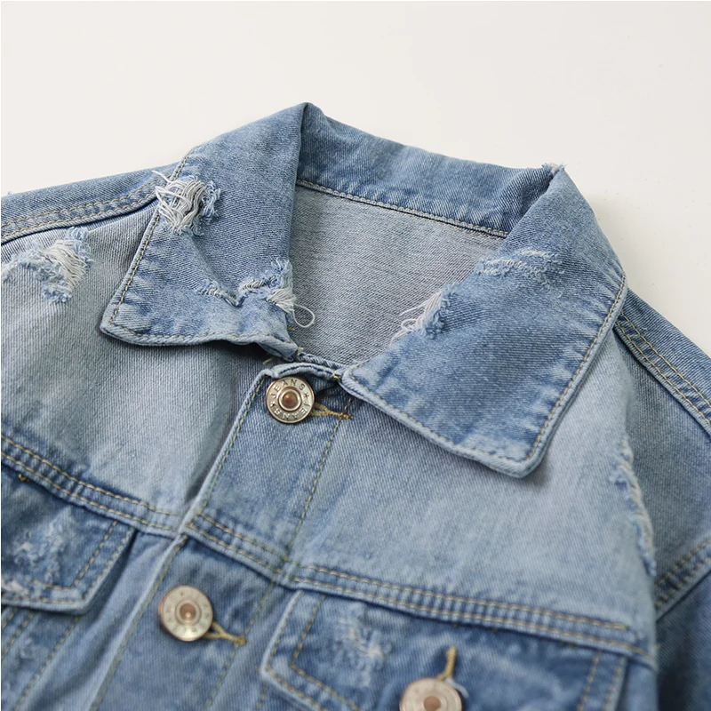 Dark Icon Solid Color Ripped Jeans Jacket Men Hip Hop Jackets 2019 New Fashion Men's Denim Jacket Streetwear Clothing