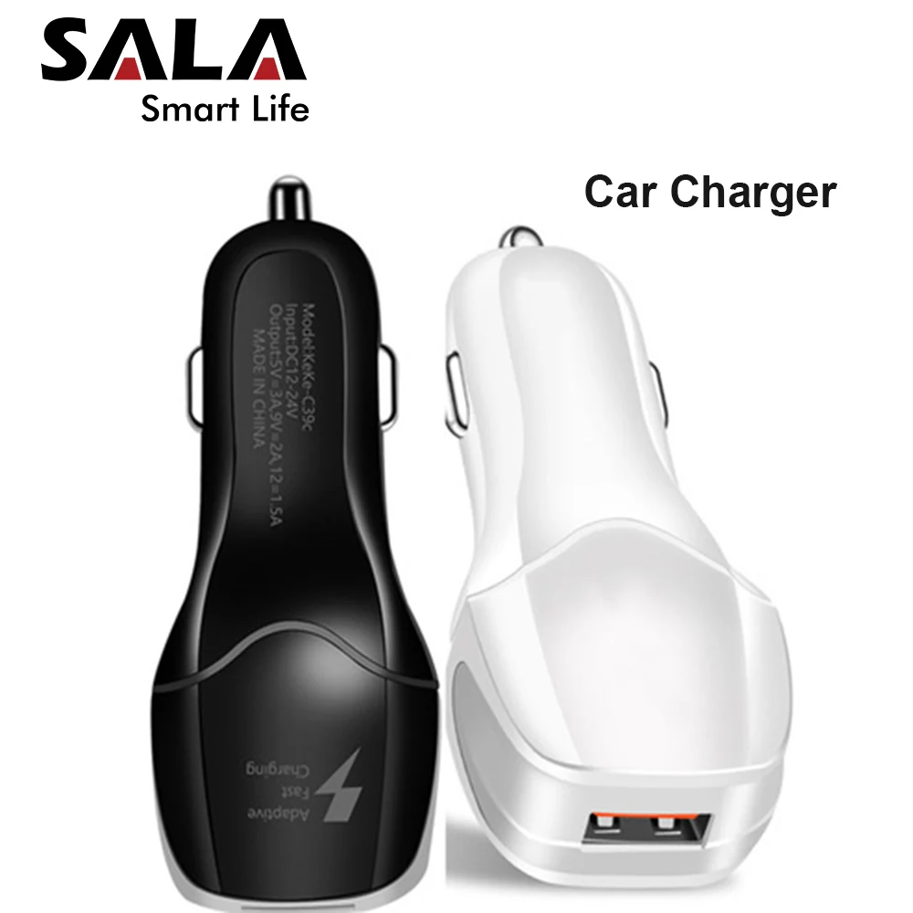 

Universal Car Charger USB Quick Charger 3.0 5 Volt 3.1A for Iphone 7 8 Cell Phone Fast Charger for Samsung s8 s9 Huawei Smart IC