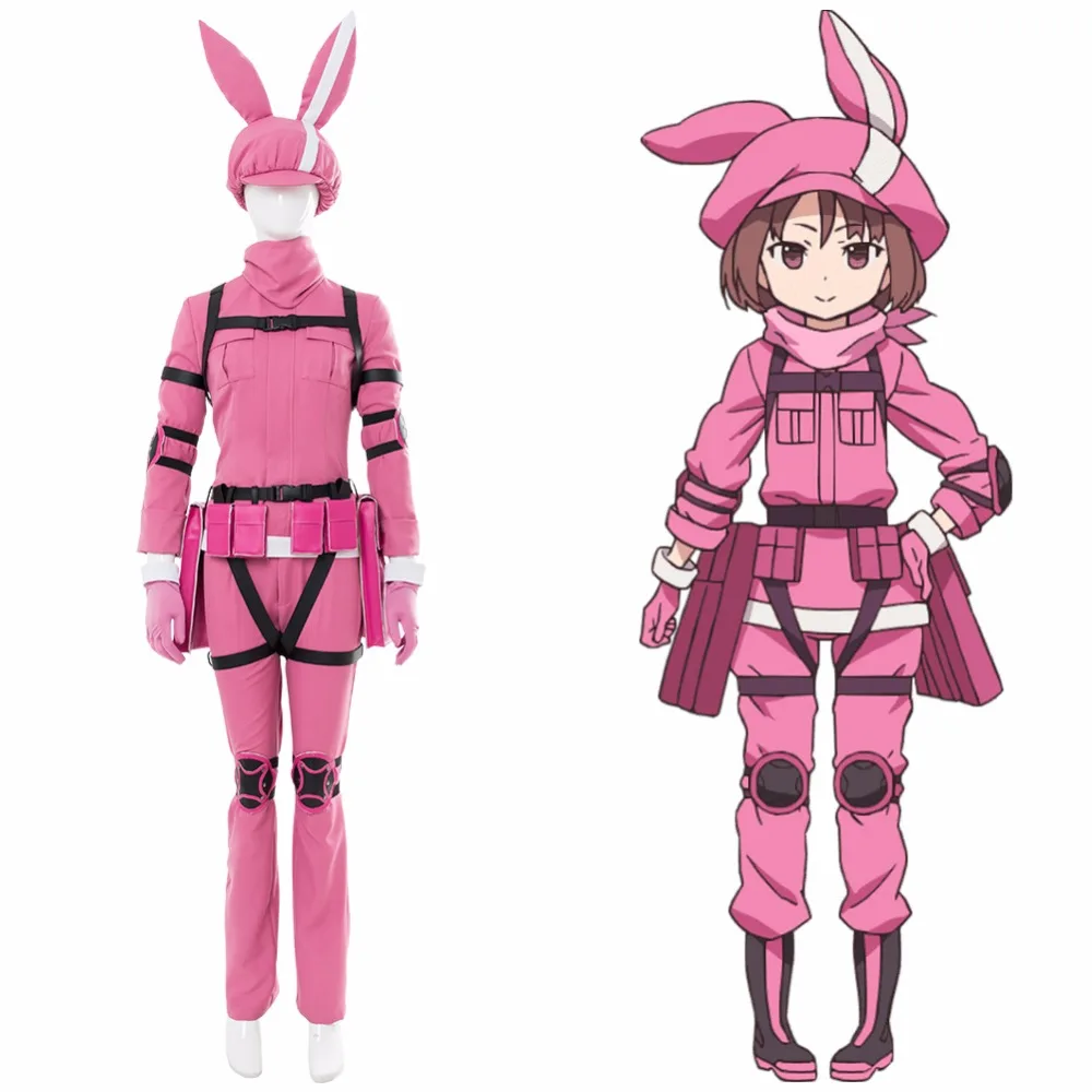 Kohiruimaki Karen Sword Art Online Alternative Cosplay -Gun Gale Online LLENN Kohiruimaki Karen Cosplay Costume Pink Outfit Set Kohiruimaki Karen Sword Art Online Alternative Cosplay -Gun Gale Online LLENN Kohiruimaki Karen Cosplay Costume Pink Outfit Set