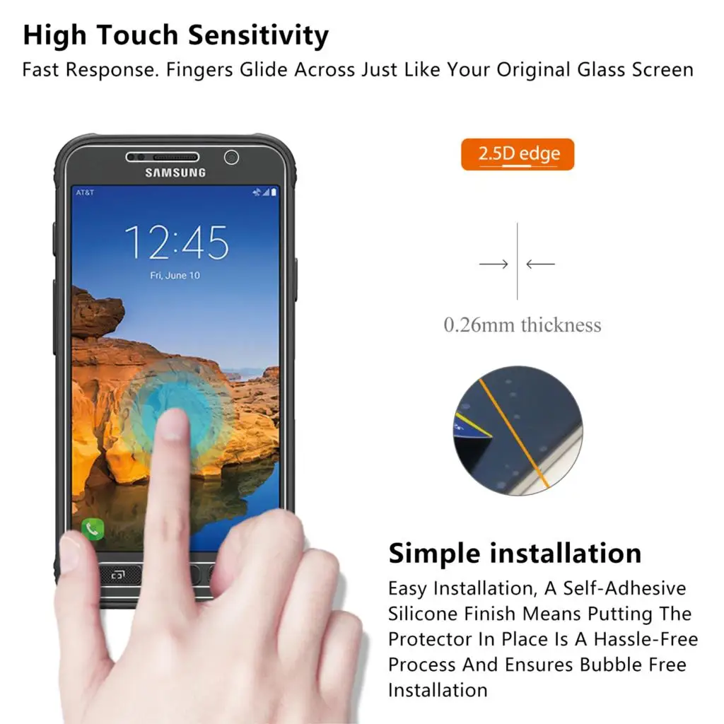 2.5D 0,26 мм 9H Премиум Закаленное стекло-экран протектор для samsung Galaxy S7 активная закаленная Защитная пленка для S7 Active