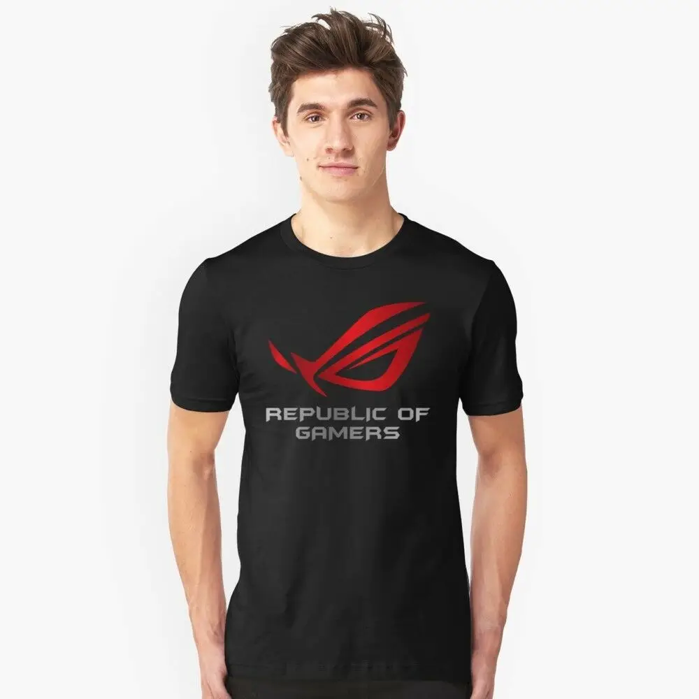 Asus Республика геймеров для мужчин Черная футболка|Футболки| |