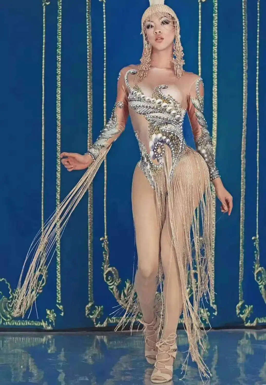 

2019 Sexy Club dress nightclub Dance Costume Cosplay DJ Sexy leotard stage performance