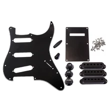 1 conjunto de 8 buracos sss guitarra pickguard strat placa traseira captador capa botões dicas acessórios(China)