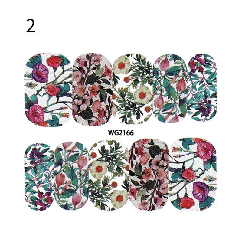 Nail Water Decals Transfer Stickers Flower Tropical Images Nail Art Manicure Tips Decoration for UV Gel Polish - Цвет: Pattern 2