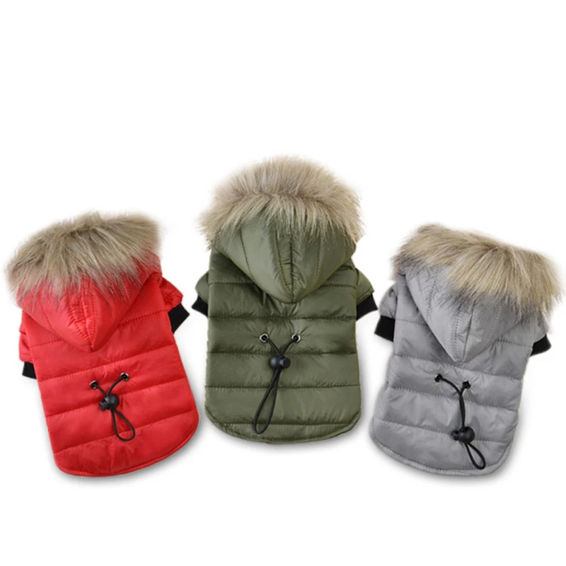 

Winter Pet Dog Jacket Clothes Warm Hoodies Waterproof Coat For Small Large Dogs Chihuahua Vest Outfit Pu Puppy Costumes Goods