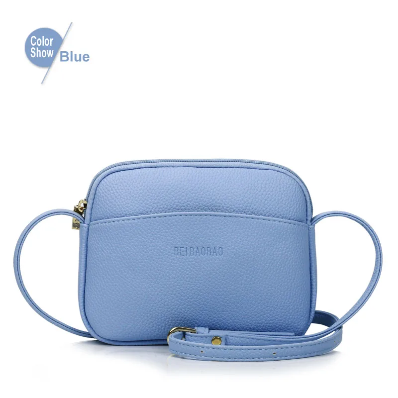 Beibaobao PU женские сумки через плечо женская маленькая сумка-мессенджер женская сумка через плечо женские кожаные сумки через плечо маленькая сумочка с клапаном - Цвет: Небесно-голубой