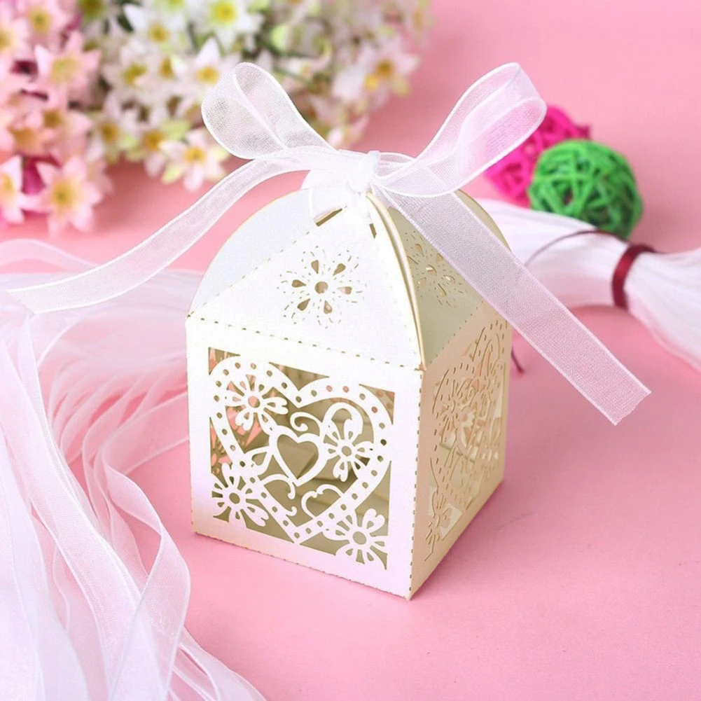 Wituse 200pcs Lot High Quality Laser Cut Wedding Favours Candy Wituse 200pcs Lot High Quality Laser Cut Wedding Favours Candy Bags Love Heart Sweets Bo Table Decors With Ribbon In Gift Wring Supplies From