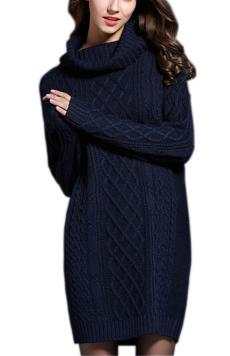 Engood Women's Cowl Neck Knit Stretchable Elasticity Long Sleeve Slim