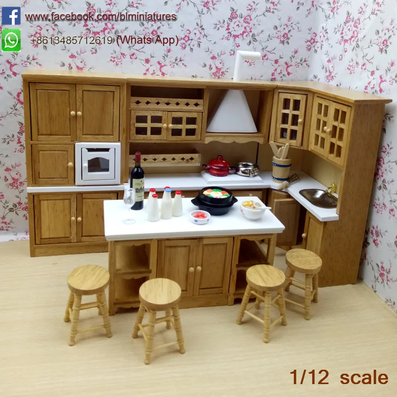 Casa de muñecas en miniatura 1:12th Escala De Cocina FRIGORÍFICO DESPENSA Estilo Roble Madera T&g 