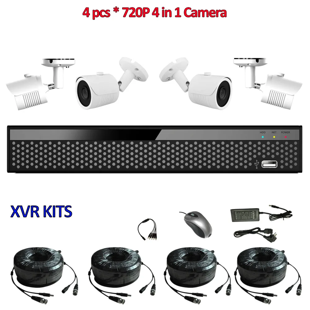 4Channel DVR Kit cctv 1080P XVR 4ch Security camera system for AHD CVI