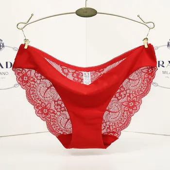 

2pieces/Lot New Women's Sexy Lace Panties Seamless Panty Briefs Underwear Intimates Women's Low Waist Ruffles Briefs Underwear