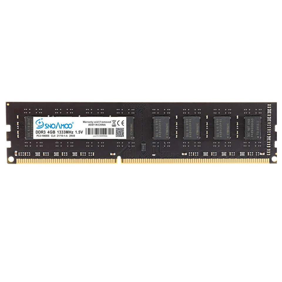  SNOAMOO DDR3 RAMs 4GB 1600MHz PC3-12800S Desktop PC Memory 240 pin 2GB 1333MHz New DIMM For Intel C
