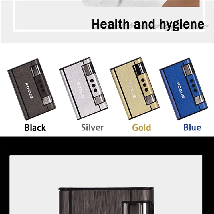Фокус Горячая Высокое качество Автоматическая сигарета дымовая коробка с зажигалкой ручной нажимной Тип Встроенный чехол для сигарет может вместить 8