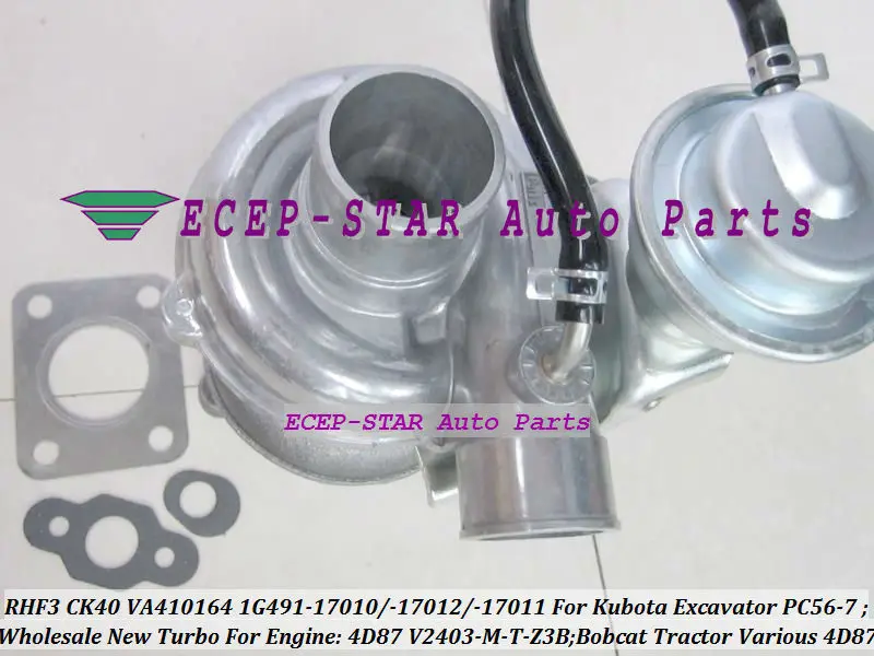 TURBO RHF3 CK40 VA410164 1G491-17011 1G491-17012 1G491-17010 Turbocharger For Kubota Excavator PC56-7 Bobcat Tractor 4D87 V2403-M-T-Z3B (1)