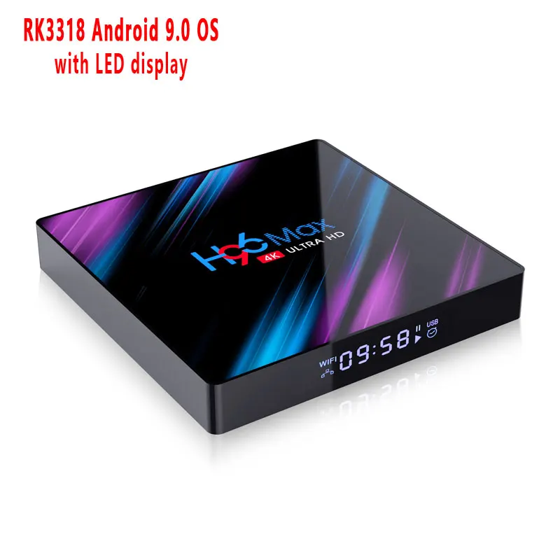 H96 Max Rk3318 четырехъядерный Android 9 0 Smart Tv Box 4G Ram 32G Rom 2 4/5G Wifi Bt H.265 Vp9 Hdr 3D Uhd 4K|ТВ-приставки