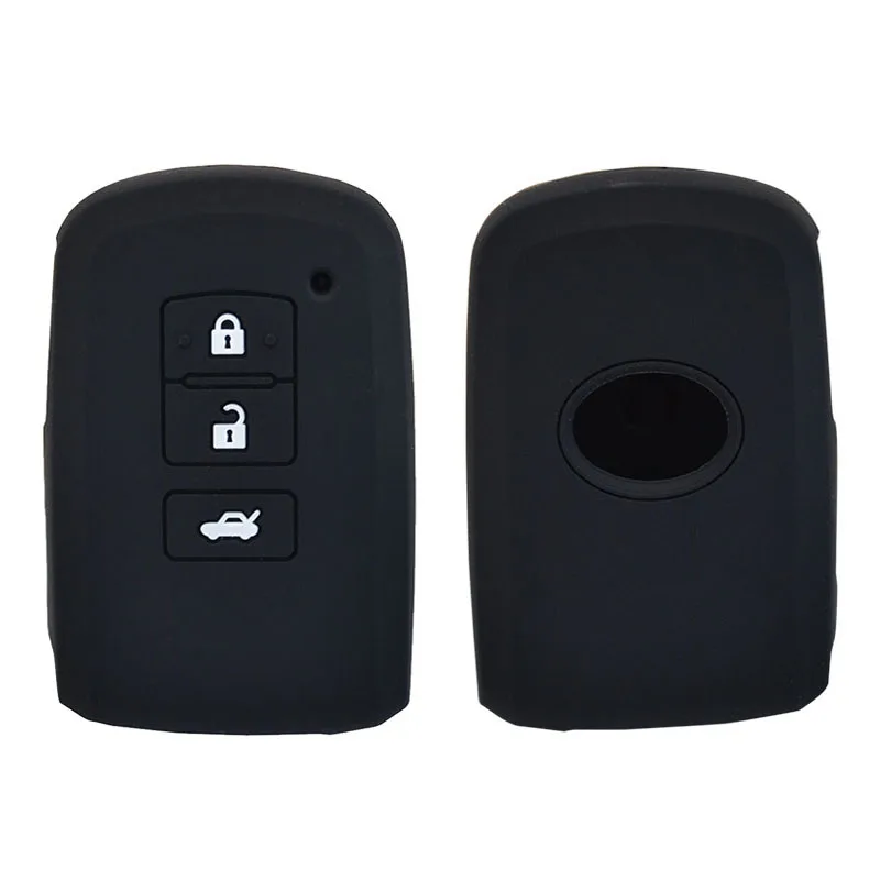 Car Remote Key Holder Protector 3 Button Silicone Key Fob Shell Cover Case For Toyota Camry Corolla Avalon Rav4 Land Cruiser key case key case cover car key shell remote control case cover flip key fob shell