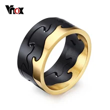 VNOX Exclusivo Extraíble Anillos para Hombres Joyería Negro Mens del Acero Inoxidable de Los Anillos de Compromiso de Oro/Negro/Plateado