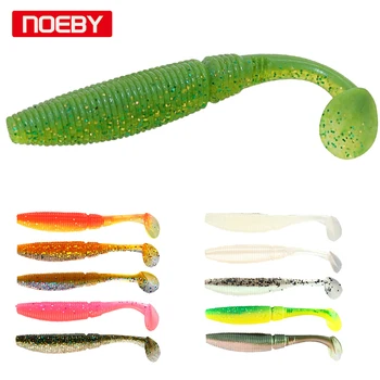 

Noeby Soft Lures 6 pcs 8.5cm 10cm Pesca Shad f Bait for UL Fishing Worm Swimbaits Jig Head Fly Fishing -drop shipping