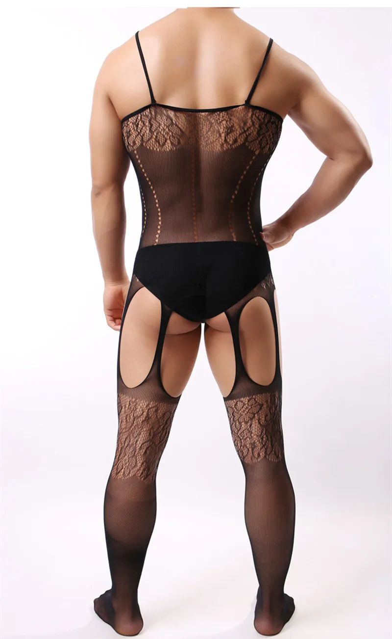 Men Sexy Lingerie intimates Exotic stocking bodysuit hot Sexy costumes Net Stockings Netting porno sleepwear Underwear hose