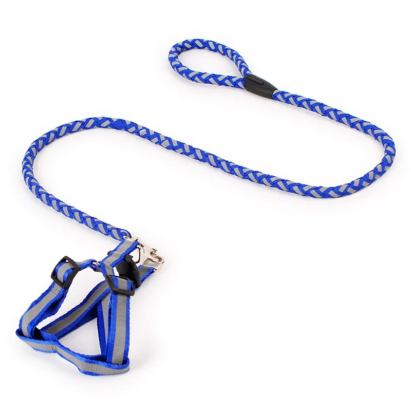 Pet Dog Harness and Leash Set Reflective Nylon Adjustable Small Dog Harness Traction Rope Set for Small Medium Dog  (3)
