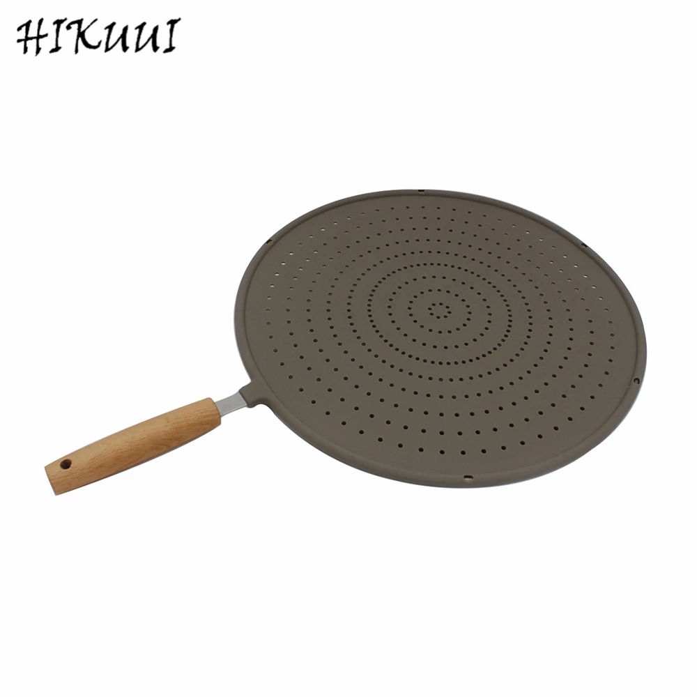 Silicone Oil Fliter Tools Stainless Steel Plate Oil Separating Mesh Wooden Handle Kitchen Cooking Tools