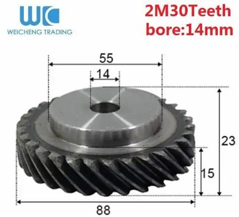 FLY MEN Helical Gear 15 Teeth Inner Hole 15mm CNC Machining High Precision Carbon Steel Drive Gear and Helical Pinion Gears