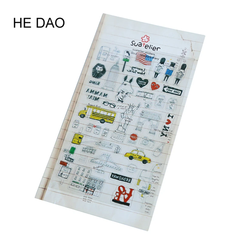 

1 Pcs New York Holiday Korean Sonia Stickers Cellphone Decal Diary Calendar Decorative Sticker Free Shipping