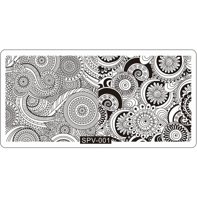 quality nail stamping template round swirl flower pattern new design