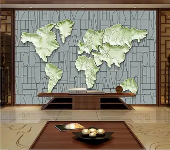 

custom 3d photo wallpaper living room mural jade relief world map 3d picture sofa TV background non-woven wallpaper for wall 3d
