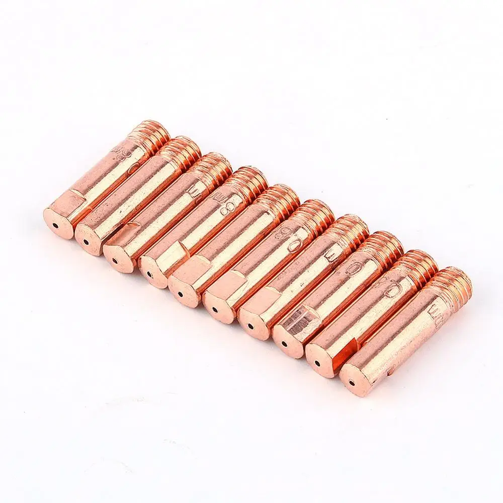 

10Pcs/Pack MB-15AK MIG MAG M6 0.8mm/1.0mm Metal Welding Torch Contact Tips Welding Weld Holder Gas Nozzle Part Tool HighQ