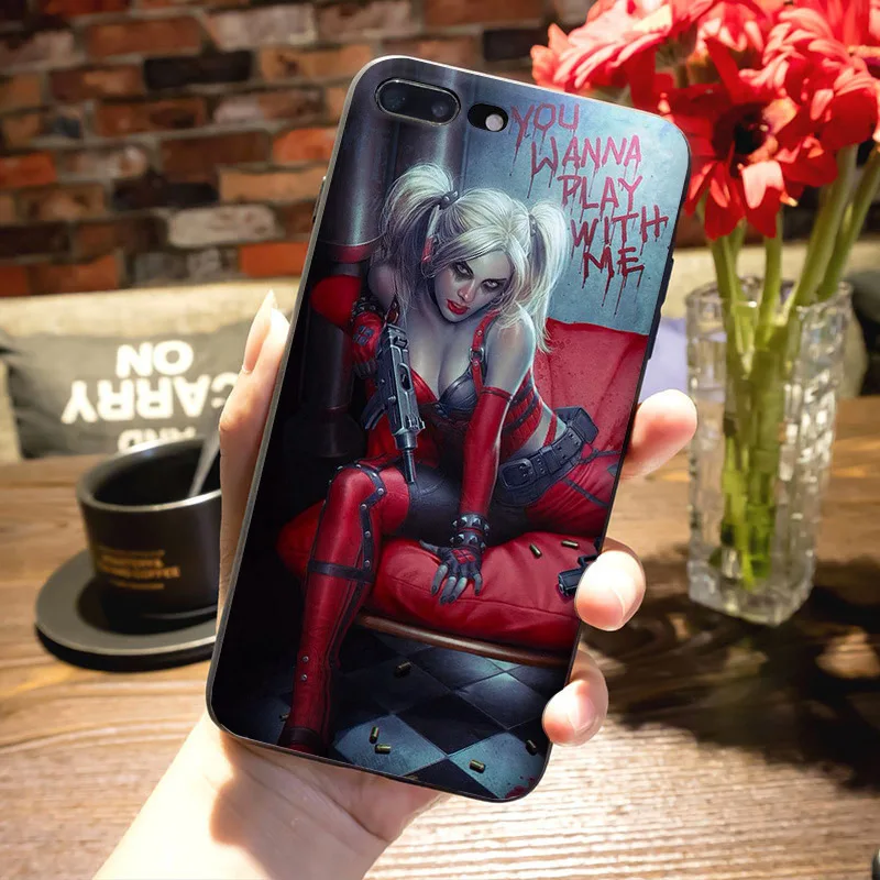 MaiYaCa Harley Quinn отряд самоубийц Джокер подмигивание аксессуары для телефонов Чехол для Apple iPhone 8 7 6 6S Plus X 5 5S SE 11pro max чехол - Цвет: 8