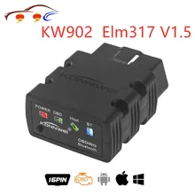 Konnwei KW902 ELM327 V1.5 OBD2 Bluetooth/Wifi OBDII CAN-BUS диагностический Автомобильный сканер работает на iOS iPhone Android Phone