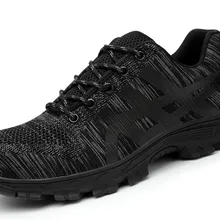 Размеры 36-48, Мужская Рабочая обувь со стальным носком, мужские ботинки, кроссовки для тренировок, противоскользящие антистатические защитные ботинки, защитная обувь