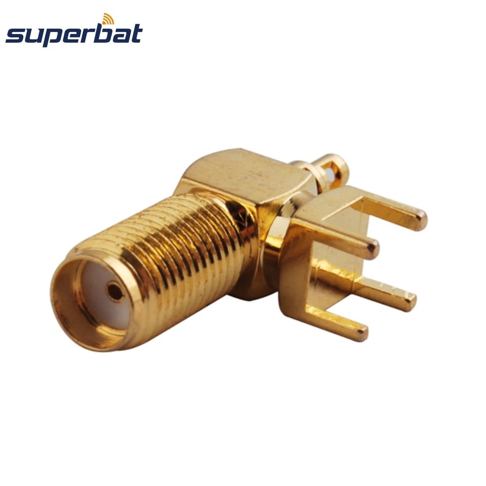 SMA Female Bulkhead Right Angle PCB Mount RF Coaxial Connector