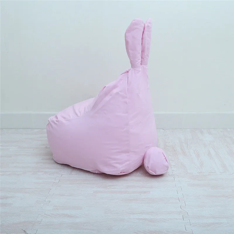 Милый креативный детский простой полосатый ленивый диван кролик детское кресло сиденье с наполнителем Дети Черный& Розовый& Полосатый Повседневный Tatami Bean Bag