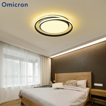 

Omicron Modern LED Chandeliers Round Aluminum Simple Lamp For Livingroom Bedroom Indoor Black White Chandeliers Fixtures