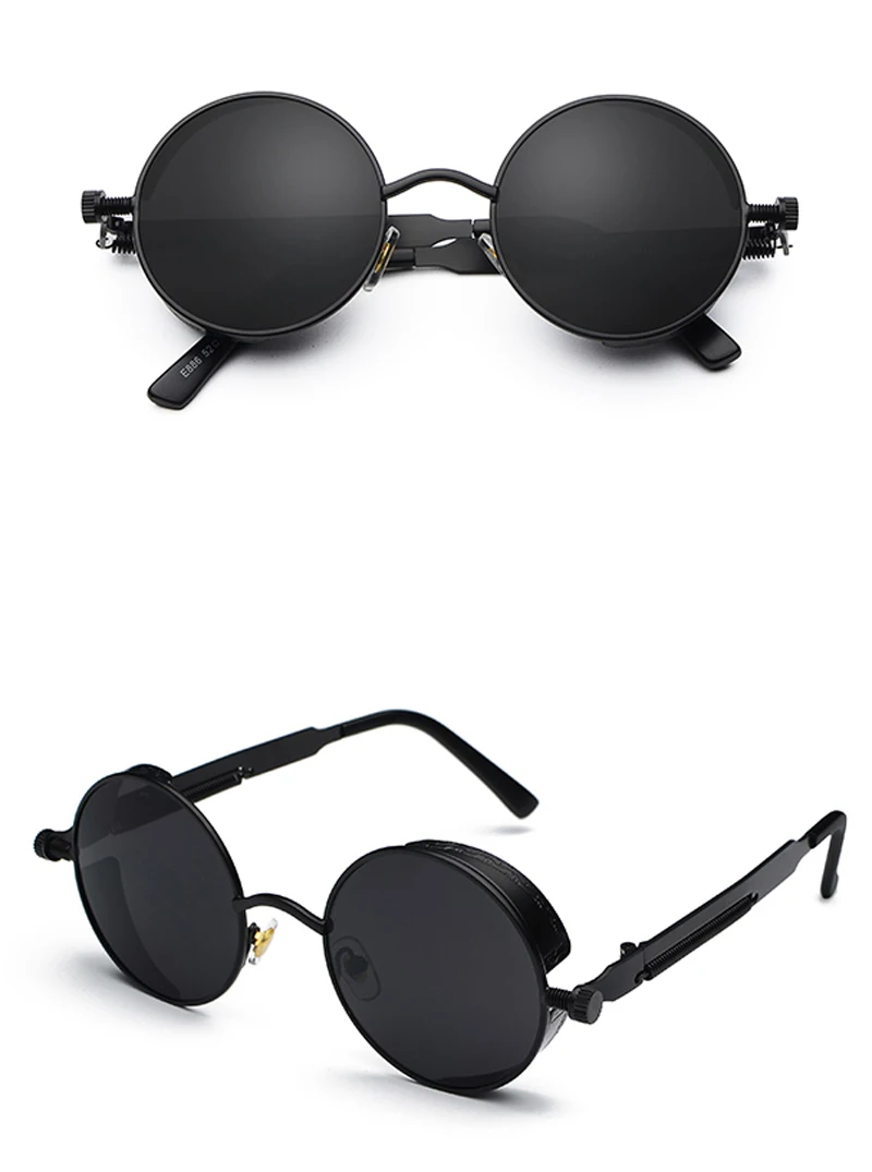 retro steampunk round sunglasses 9000156 details (8)