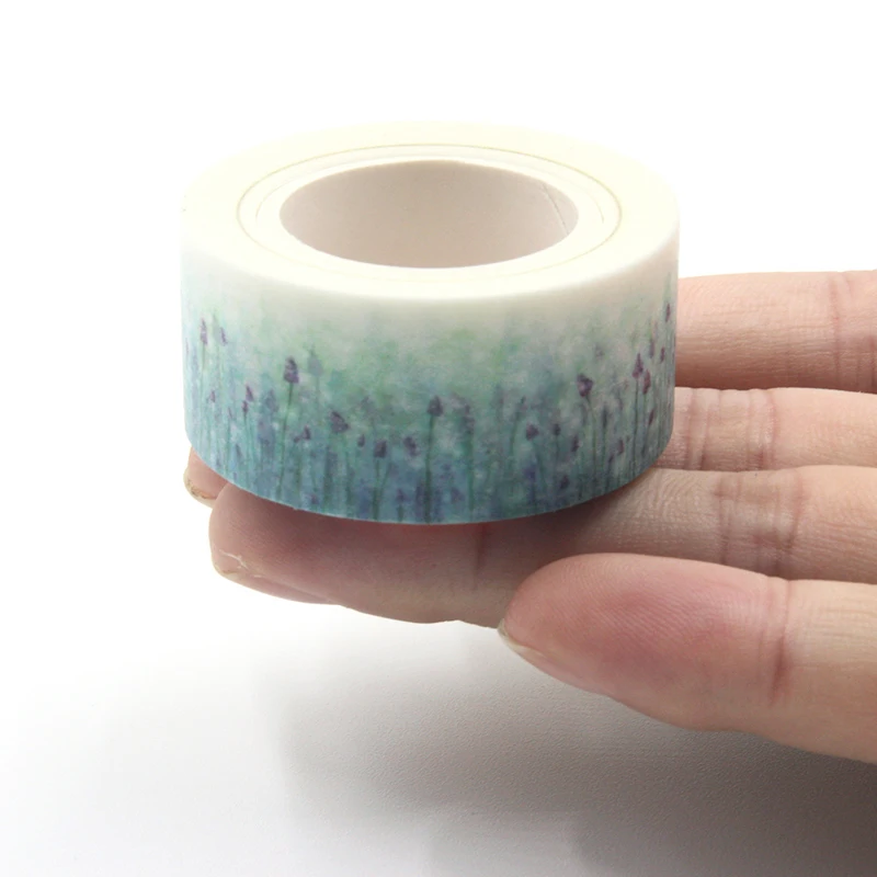 

1pcs New Lavender Flower Washi Paper Masking Tapes For Scrapbooking DIY Stickers Decorative Adhesive Tape Crafts Gift Wrapping