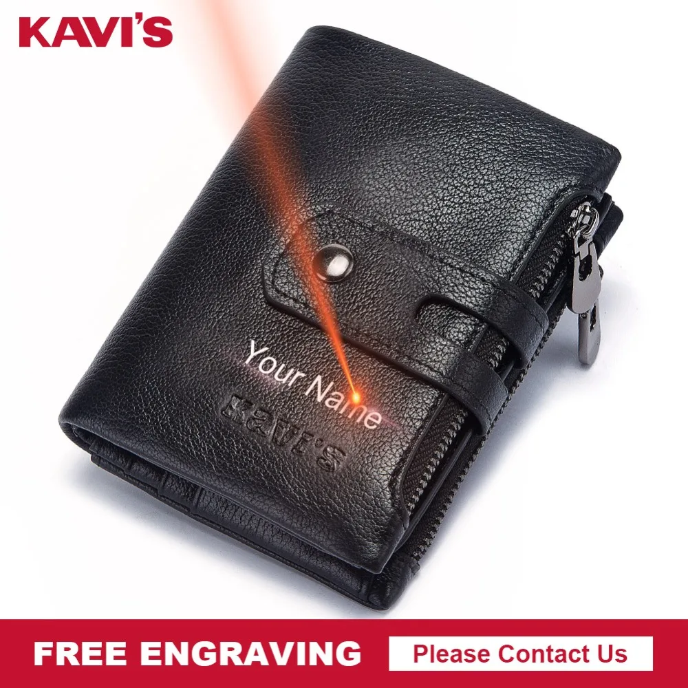 Кошелек KAVIS из натуральной коровьей кожи мужской портфель кошелек для монет