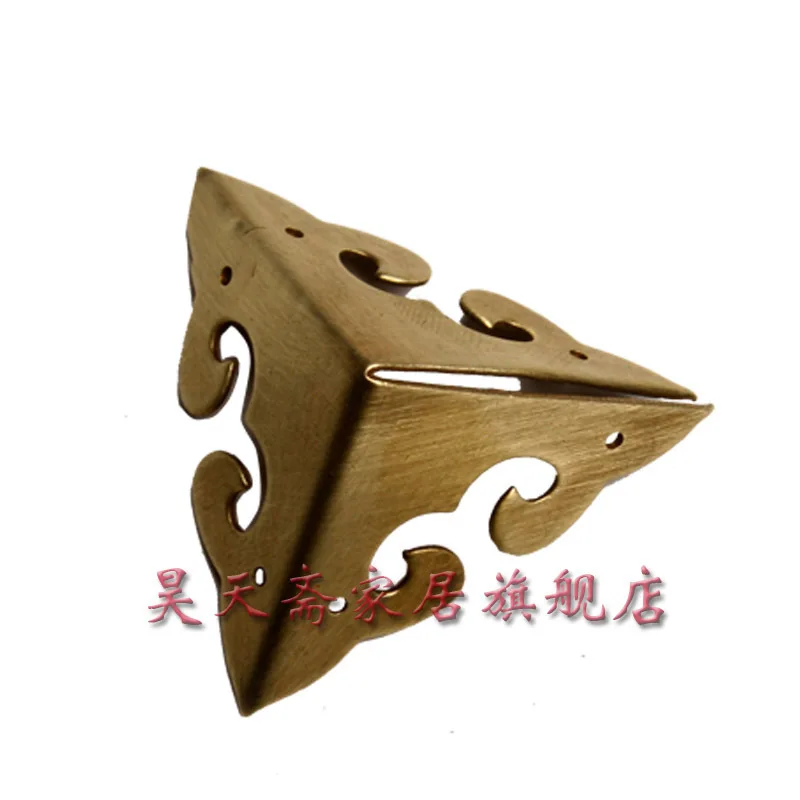 [Haotian vegetarian] antique copper wrap angle / corner piece / antique furniture copper fittings Chinese fitting HTG-018