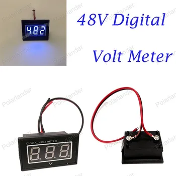 baratas 1 PCS à Prova De Pó-48 V Para Carro De Golfe Azul Digital Volt Medidor Medidor De Bateria Do Carro Do Clube De 48 Volts E/ZGO Indicador