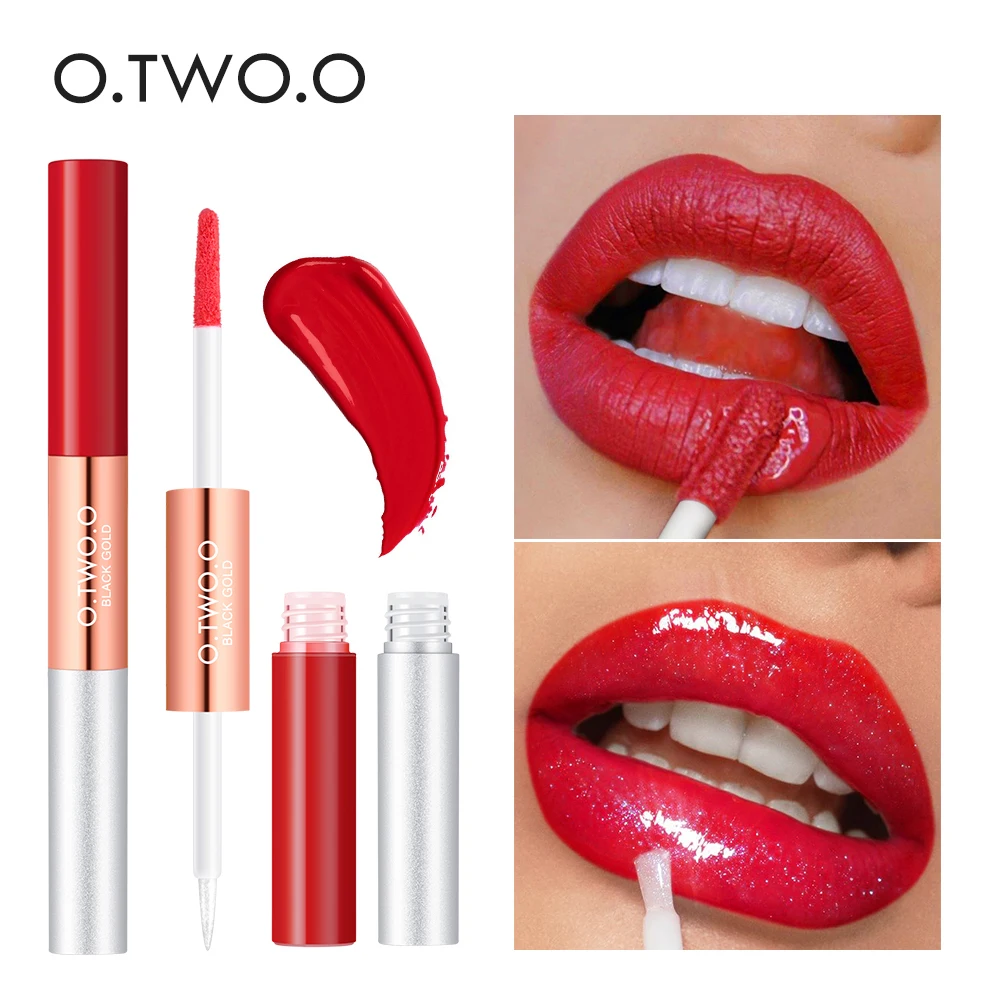 

Charm Double-head Matte Lip Gloss+Glitter Moisturizer Long-lasting Lipstick Liquid Waterproof Mermaid Shimmer Lip Glaze