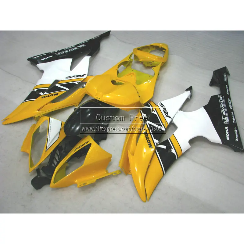 Литьевая форма мотоцикла Обтекатели для YAMAHA YZF R6 2008 2009-2013 2014 YZFR6 08-14 желтый белый