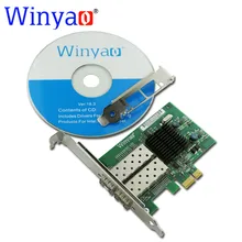 Winyao WY576F2SFP PCI-Express 2,0x1 двойной порт SFP волокно Gigabit Ethernet сетевой адаптер(NIC) PRO/1000 82576 E1G42EF Lan