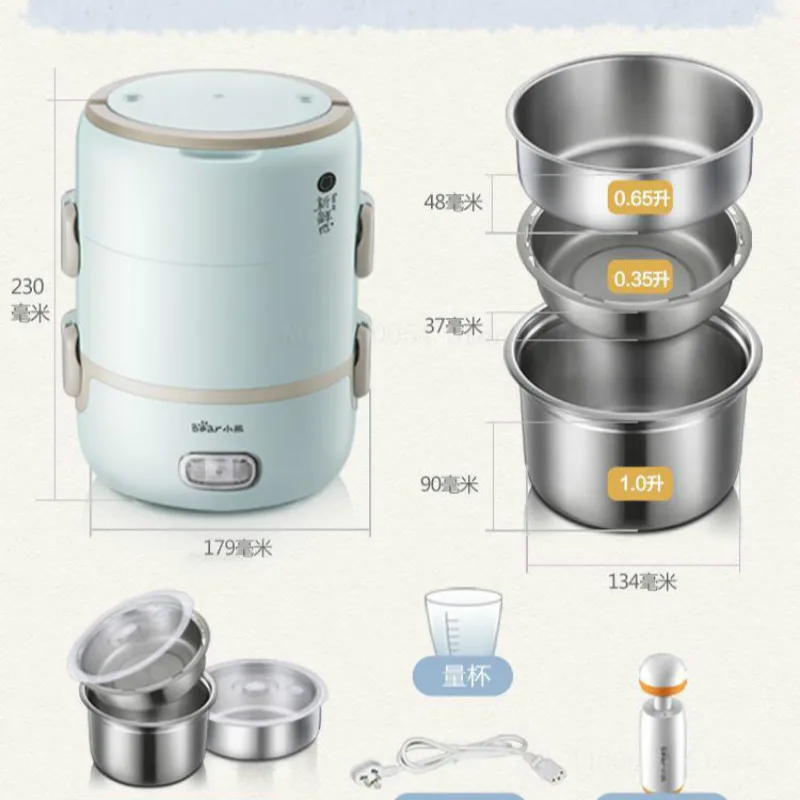 Вакуумное уплотнение 3 слоя электрическая Пароварка портативный Электрический нагревательный Ланч-бокс рисоварка с вкладышем из нержавеющей стали насос