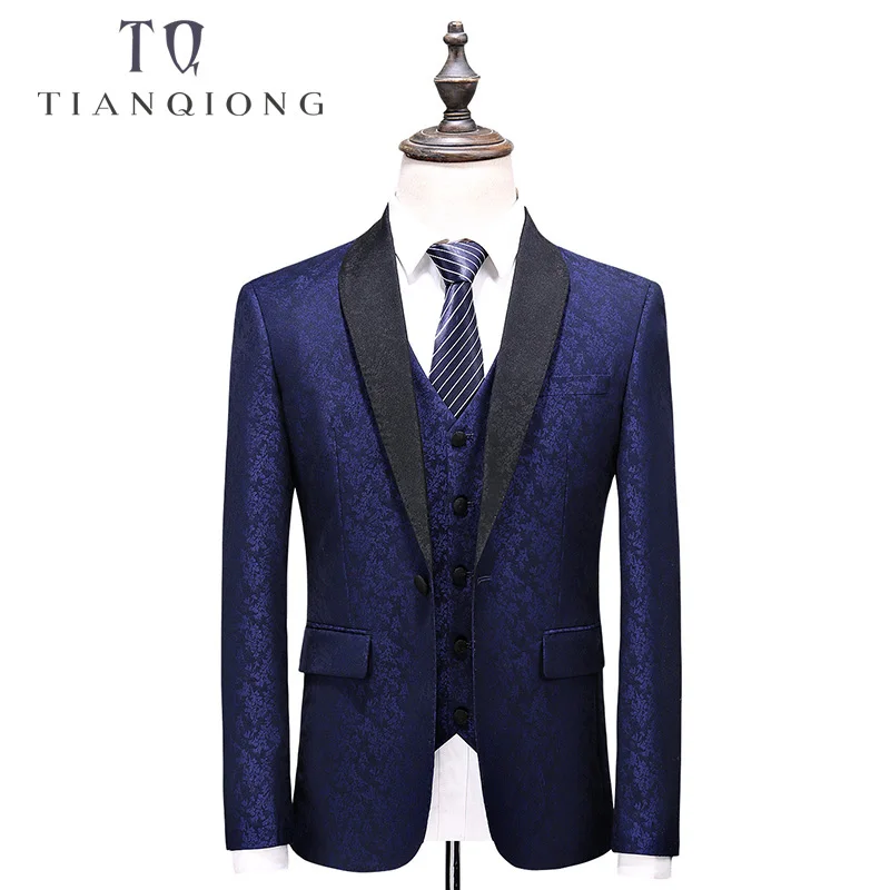 TIAN QIONG брендовый новейший дизайн пальто брюки шаль воротник 3 шт. мужской Королевский синий костюм свадебные костюмы для мужчин смокинги для жениха